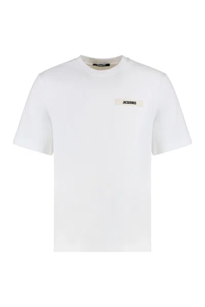 Jacquemus Gros Grain Cotton Crew-neck T-shirt In White