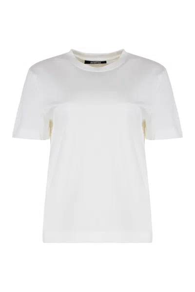 Jacquemus Gros Grain Cotton Crew-neck T-shirt In White