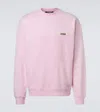 Jacquemus Pink Organic Cotton Fleece The Gros Grain Sweatshirt In Black