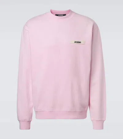Jacquemus Gros Grain Cotton Fleece Sweatshirt In Pink