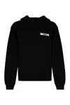 Jacquemus Gros Grain Cotton Hoodie In Black