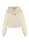 Jacquemus Cotton Hoodie With Drawstring Hood And Ribbed Details In Ecru
