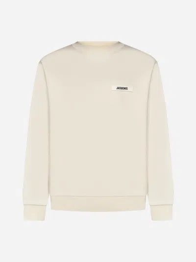 Jacquemus Gros Grain Cotton Sweatshirt In Beige