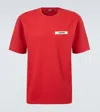 Jacquemus Grosgrain Neck T-shirt Short Sleeves In Red