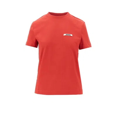 Jacquemus 'gros Grain' Cotton T-shirt In Red