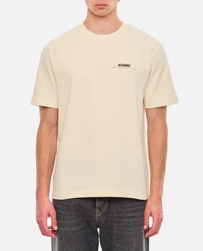 Jacquemus Gros Grain Cotton T-shirt In Brown