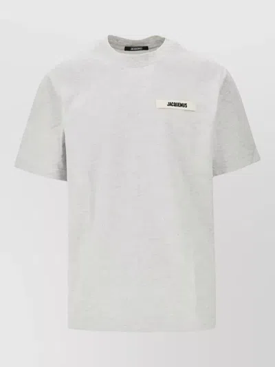 Jacquemus Gros Grain Crew Neck Short Sleeve T Shirt In White
