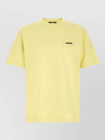 Jacquemus Gros Grain Crew Neck Short Sleeve T Shirt In Yellow