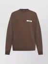 Jacquemus Basic Crew Neck T-shirt With Long Sleeves In Brown