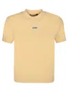 Jacquemus Stretch-cotton Grosgrain Logo T-shirt In Neutrals