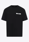 Jacquemus Grosgrain Crewneck T-shirt Short Sleeves In Black