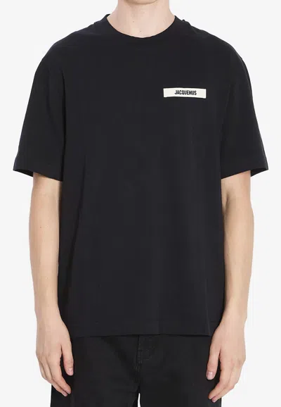Jacquemus Gros Grain Crewneck T-shirt In Black