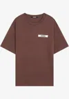 Jacquemus Gros Grain Cotton Crew-neck T-shirt In Brown