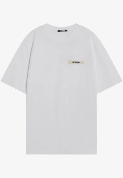 Jacquemus Gros Grain Cotton Crew-neck T-shirt In White