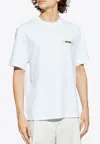 Jacquemus Le T-shirt Gros Grain White T-shirt With Logo Patch On The Front In Cotton Man In Multi