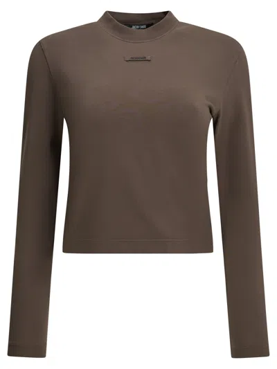 Jacquemus Gros Grain Long-sleeved T-shirt In Brown