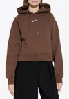 Jacquemus Gros Grain Cropped Hooded Sweatshirt In Brown