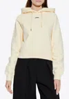 Jacquemus Gros Grain Cropped Hooded Sweatshirt In Yellow