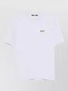 Jacquemus Le T-shirt Gros Grain White T-shirt With Logo Patch On The Front In Cotton Man In White