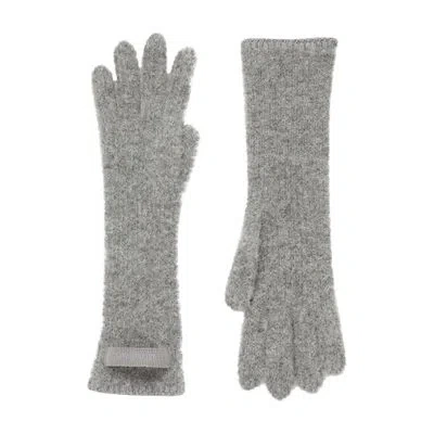 Jacquemus Gros Grain Gloves In Grey