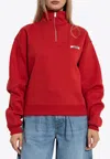 Jacquemus Gros Grain Half-zip Oversized Sweatshirt In Red