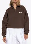 Jacquemus Gros Grain Half-zip Sweatshirt In Brown