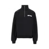 Jacquemus High Neck Zip Sweatshirt With Logo Detail And Gathered Cuffs In Black