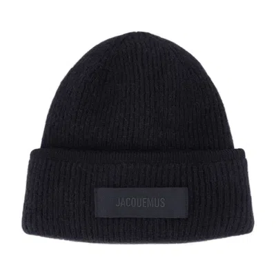 Jacquemus Le Bonnet Gros Grain Alpaca Blend Hat In Black