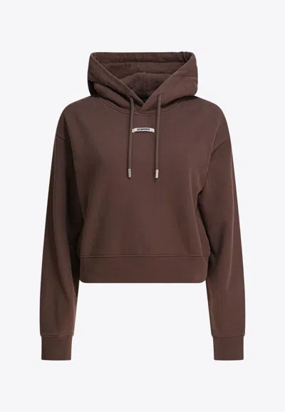Jacquemus Gros Grain Hooded Sweatshirt In Brown