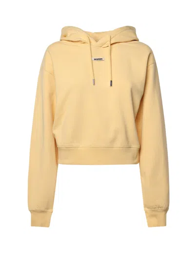 Jacquemus Gros Grain Hooded Sweatshirt In Yellow