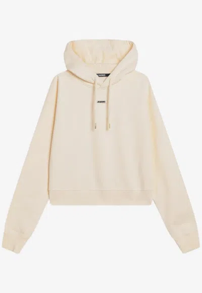 Jacquemus Gros Grain Hooded Sweatshirt In White