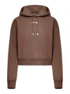 Jacquemus Drawstring Hood Gros-grain Hoodie In Brown