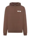Jacquemus Gros Grain Hooded Sweatshirt In Brown