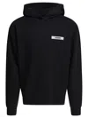 Jacquemus 'le Sweatshirt Gros-grain' Black Sweatshirt With Logo Patch In Black