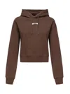 Jacquemus Le Hoodie Gros Grain Brown Cropped Hoodie With Drawstring Hood And Logo Patch On The Front In Cotton In Brown