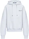 Jacquemus The Corto Logo Embroidered Cotton Fleece Hoodie In Grey