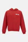 Jacquemus Men Le Hoodie Grosgrain Hooded Sweatshirt In Red