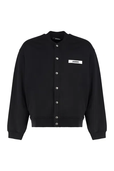 JACQUEMUS GROS GRAIN LOGO DETAIL COTTON CARDIGAN