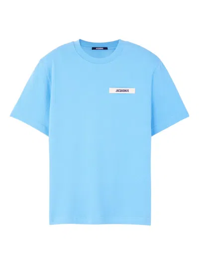 Jacquemus Gros Grain Logo-embellished T-shirt In Blue