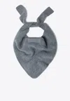 Jacquemus Gros Grain Logo Wool-blend Scarf In Gray