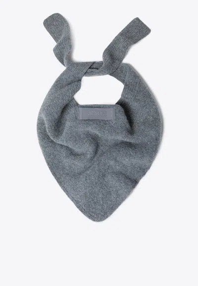 JACQUEMUS GROS GRAIN LOGO WOOL-BLEND SCARF