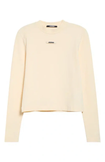 Jacquemus Gros Grain Long Sleeve Top In Light Beige