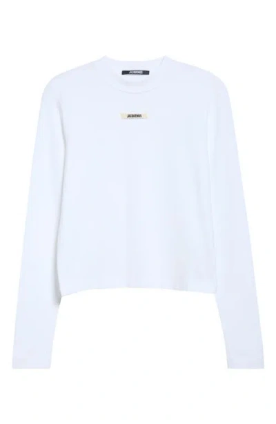 Jacquemus Gros Grain Long Sleeve Top In White