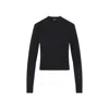 Jacquemus Cropped Long-sleeved T-shirt With Grosgrain Logo Detail In Black