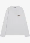 Jacquemus Le Tshirt Gros Grain Cotton Ls  T-shirt In White