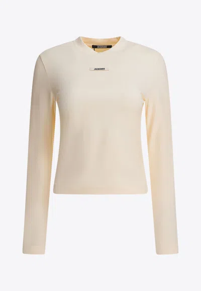 Jacquemus Gros Grain Long-sleeved T-shirt In Neutral
