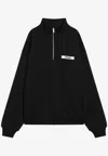 Jacquemus Grog Grain Zip-neck Sweatshirt In Black