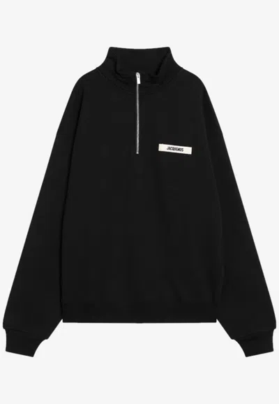JACQUEMUS GROS GRAIN QUARTER-ZIP SWEATSHIRT