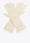 Jacquemus Gros-grain Rib Knit Gloves In Beige