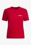 Jacquemus Ribbed Neckline Crew Neck Short Sleeves In Red